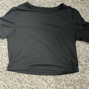 Velvet black crop top